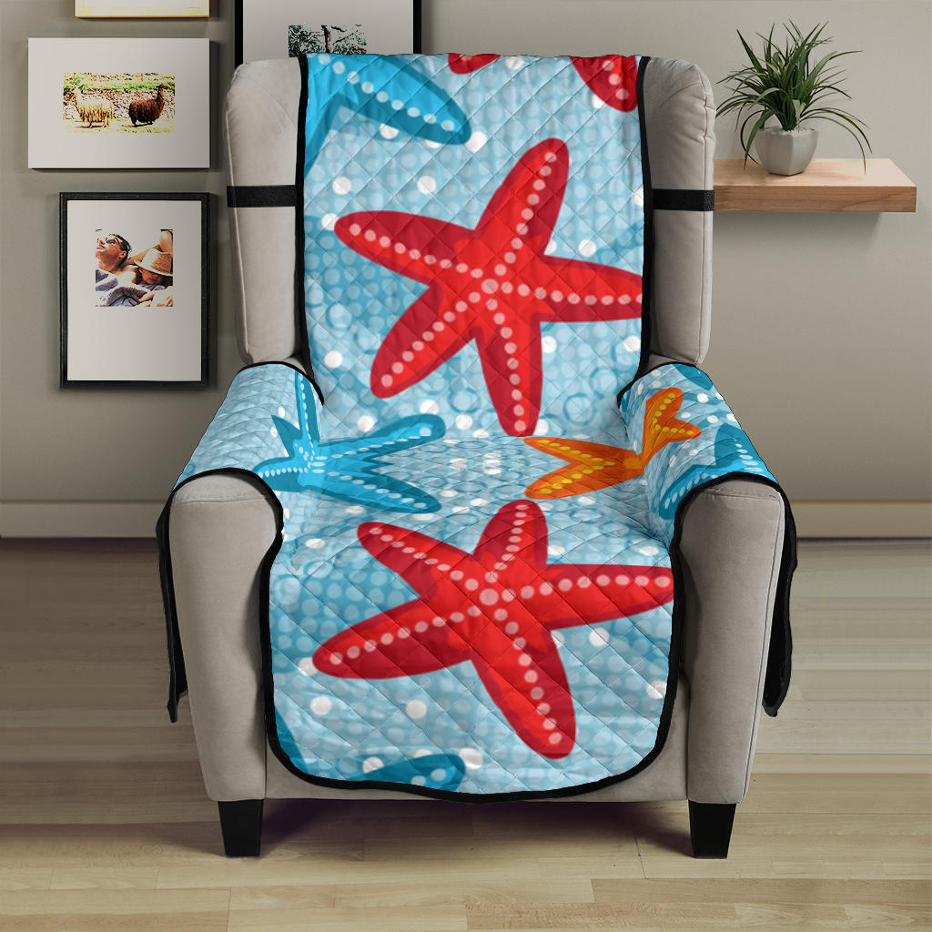 Blue red orange starfish pattern Chair Cover Protector