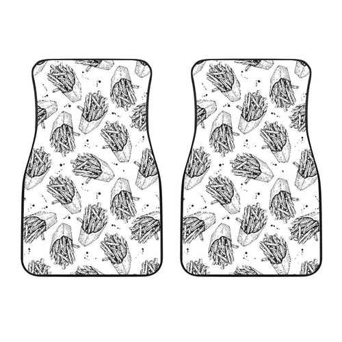 Hand Drawn French Fries Pattern Front Car Mats