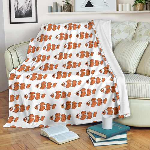 Clown Fish Pattern Print Design 05 Premium Blanket
