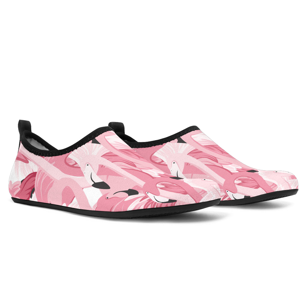 Pink Flamingos Pattern Background Aqua Shoes