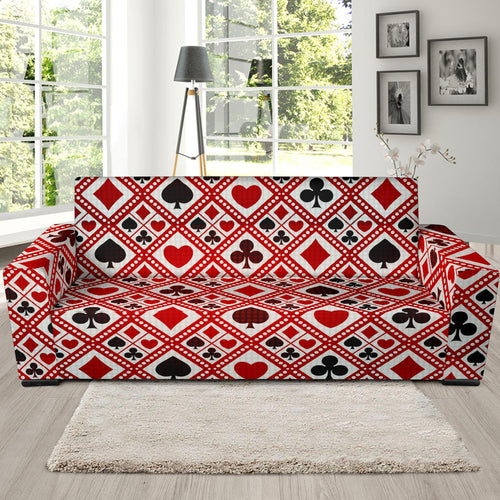 Casino Cards Suits Pattern Print Design 03 Sofa Slipcover