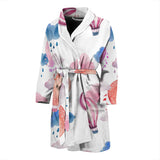 Watercolor Air Balloon Cloud Pattern Men'S Bathrobe