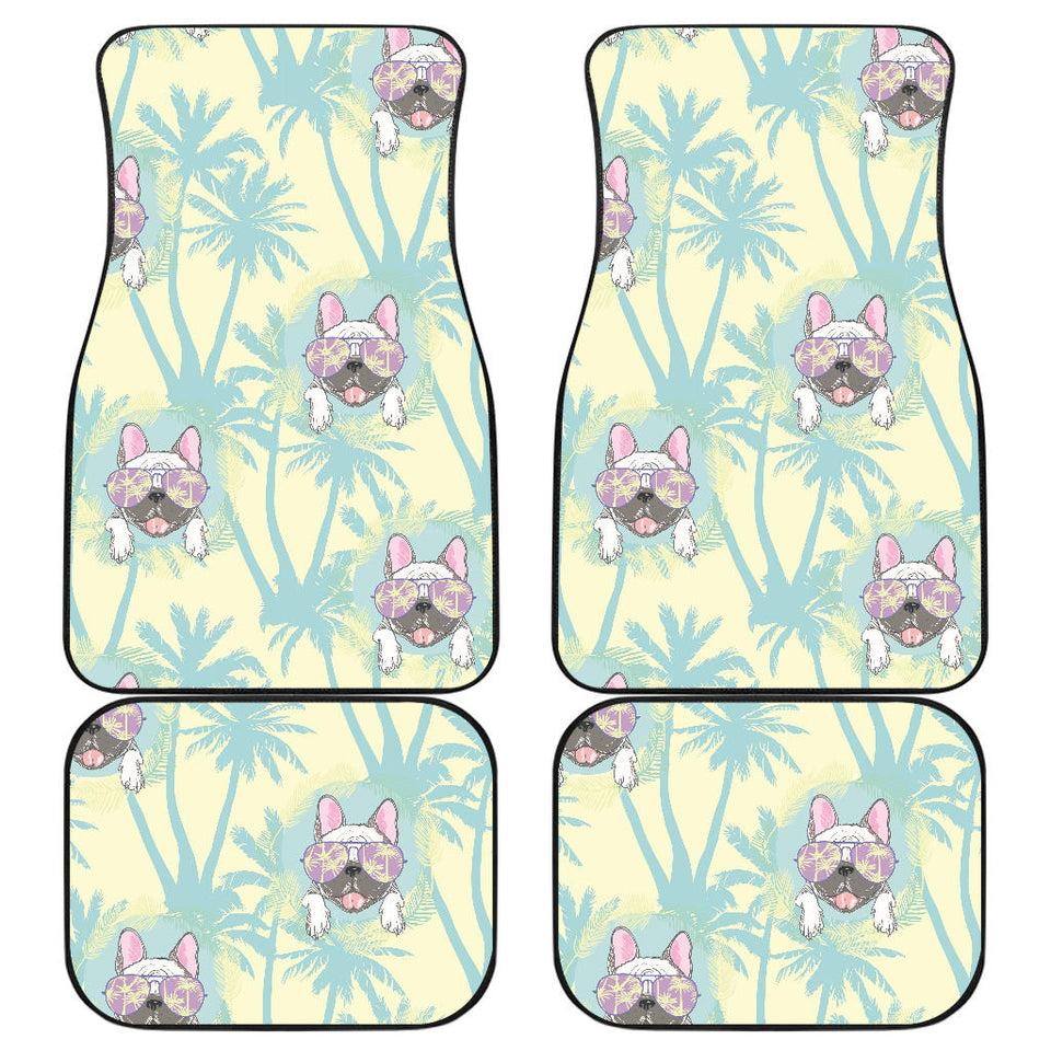 French Bulldog Hawaii Blackground Front And Back Car Mats