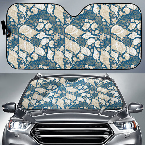 Shell Polynesian Tribal Design Pattern Car Sun Shade