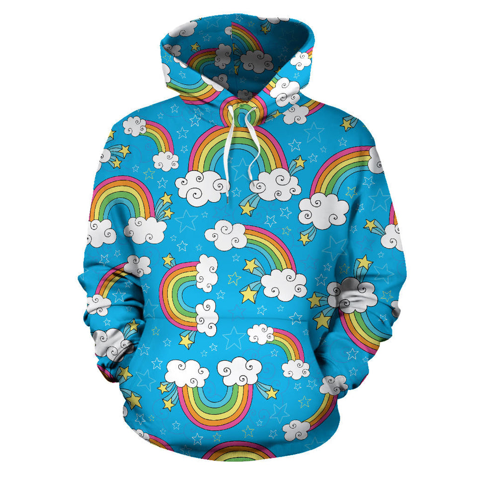 Rainbows Sky Clouds Pattern Men Women Pullover Hoodie