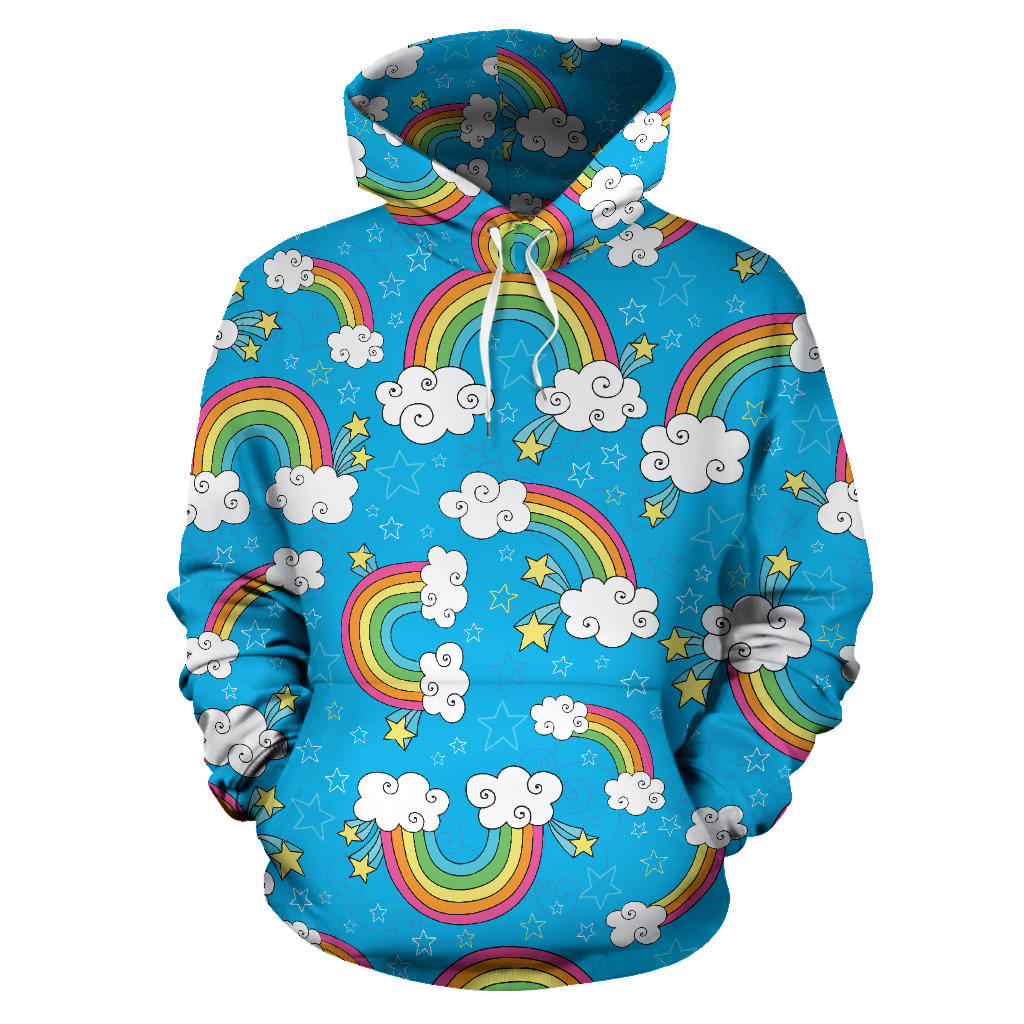 Rainbows Sky Clouds Pattern Men Women Pullover Hoodie