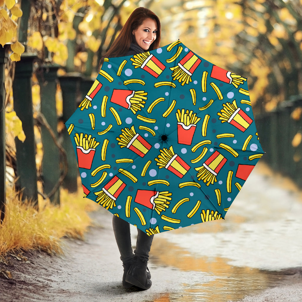 French Fries Red Paper Box Pattern Umbrella