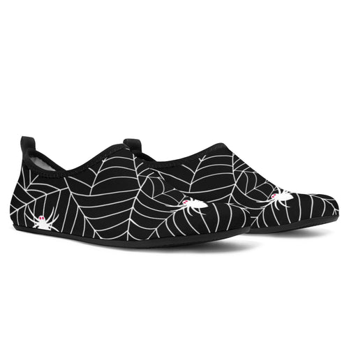 Spider Web Design Pattern Black Background White Cobweb Aqua Shoes