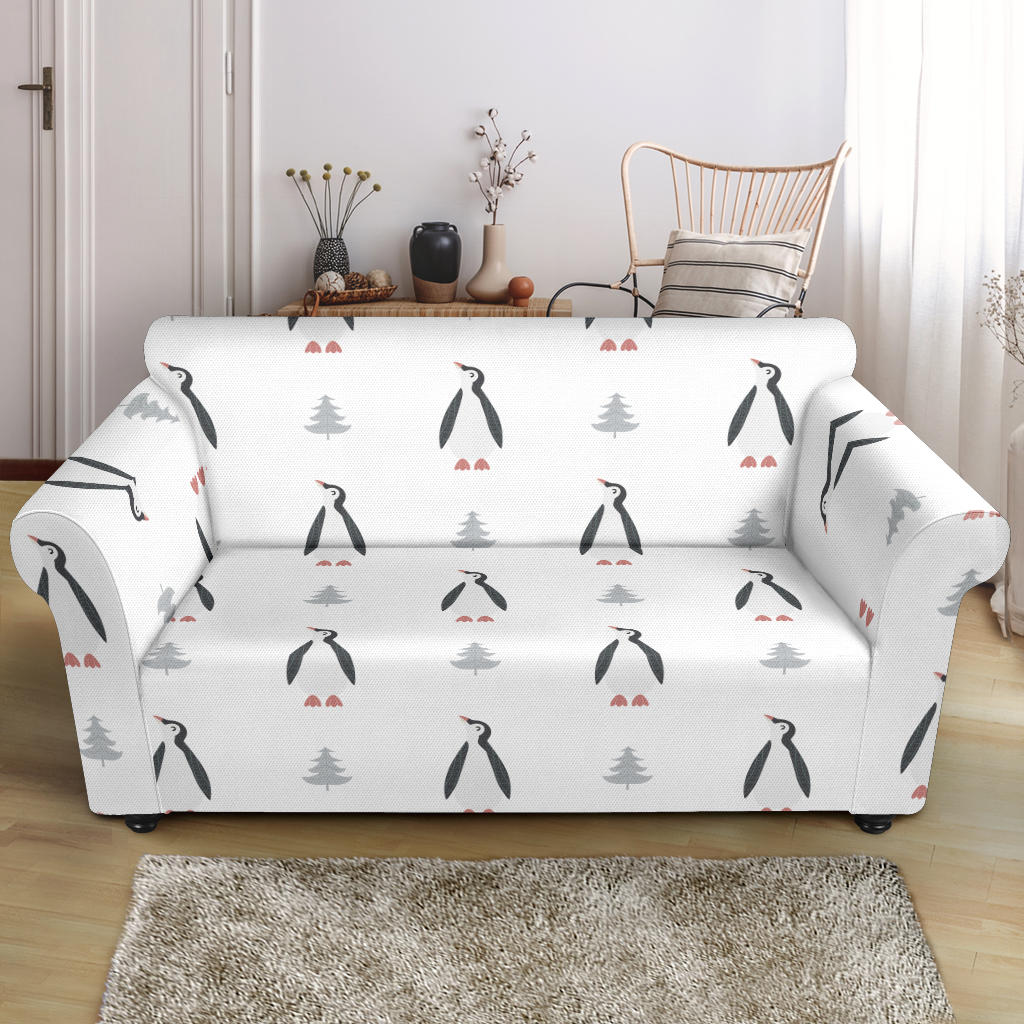 Penguin Pattern Loveseat Couch Slipcover