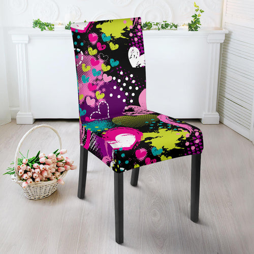Heart Dot Wave Star Creative Design Pattern Dining Chair Slipcover
