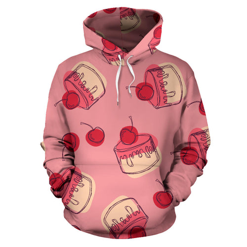 Cake Cherry Pattern Men Women Pullover Hoodie