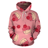 Cake Cherry Pattern Men Women Pullover Hoodie