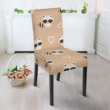 Cute Raccoon Heart Pattern Dining Chair Slipcover
