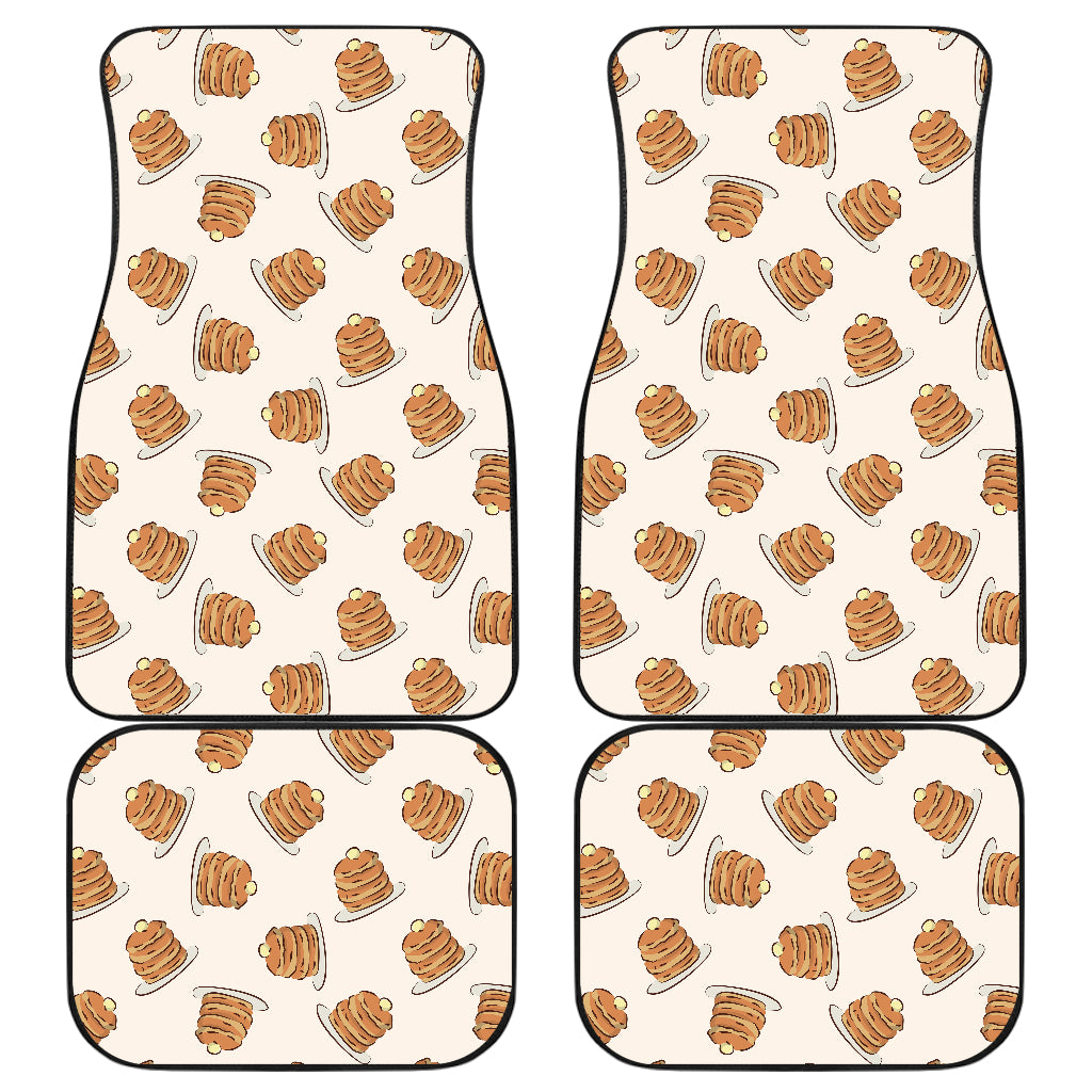 Pancake Pattern Print Design 01 Front and Back Car Mats