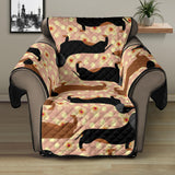 Dachshund floral background Recliner Cover Protector