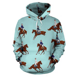 Horses Running Horses Rider Pattern Men Women Pullover Hoodie