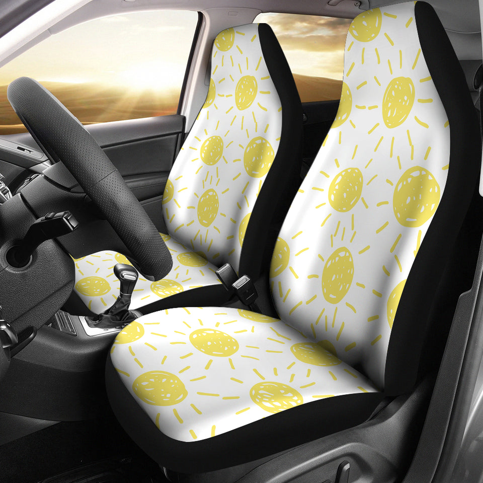 Hand Drawn Sun Pattern  Universal Fit Car Seat Covers