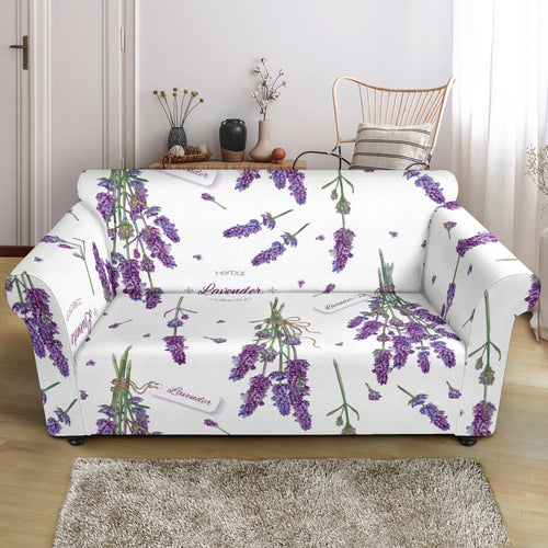 Lavender Flower Design Pattern Loveseat Couch Slipcover