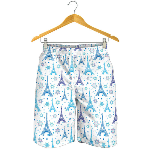 Eiffel Tower Pattern Print Design 01 Men Shorts
