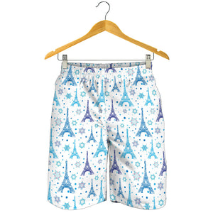 Eiffel Tower Pattern Print Design 01 Men Shorts