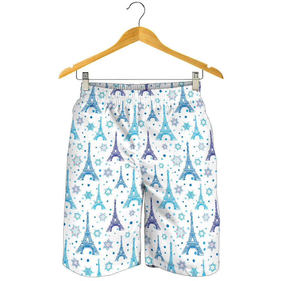 Eiffel Tower Pattern Print Design 01 Men Shorts