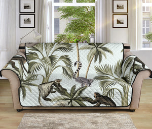 Monkey sloth lemur palm trees pattern Sofa Cover Protector