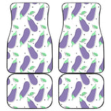 Eggplant Pattern Print Design 05 Front and Back Car Mats