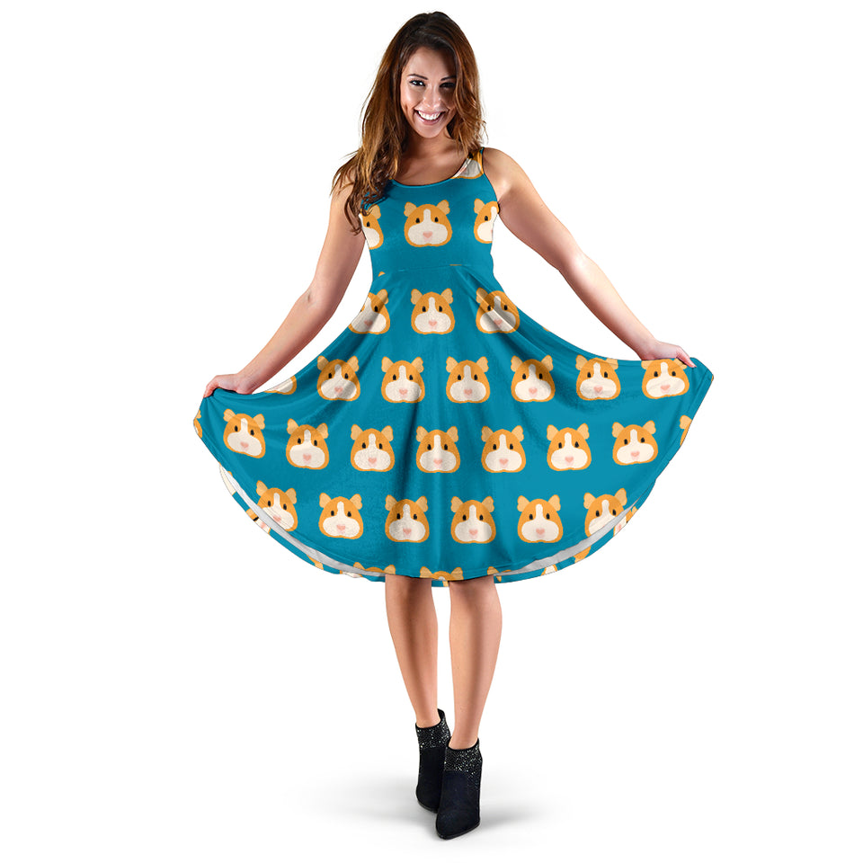 Guinea Pig Pattern Print Design 03 Sleeveless Midi Dress