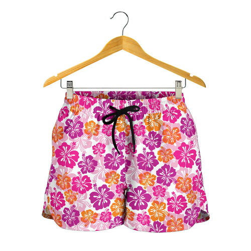 Hibiscus Pattern Print Design 01 Women Shorts