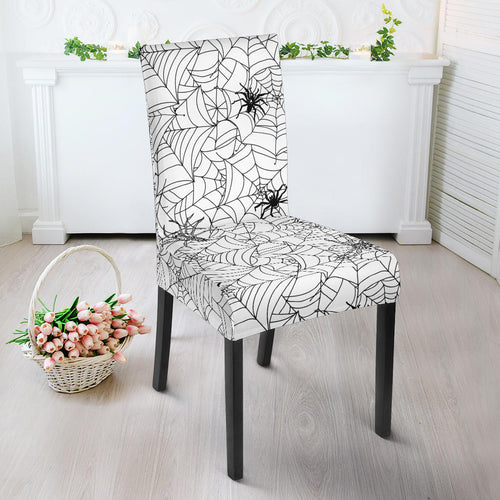 Spider Web Cobweb Pattern Dining Chair Slipcover