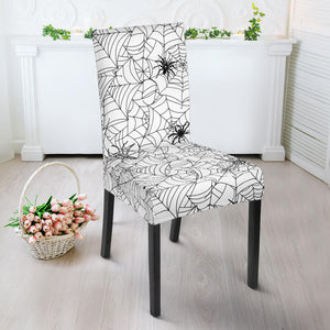 Spider Web Cobweb Pattern Dining Chair Slipcover