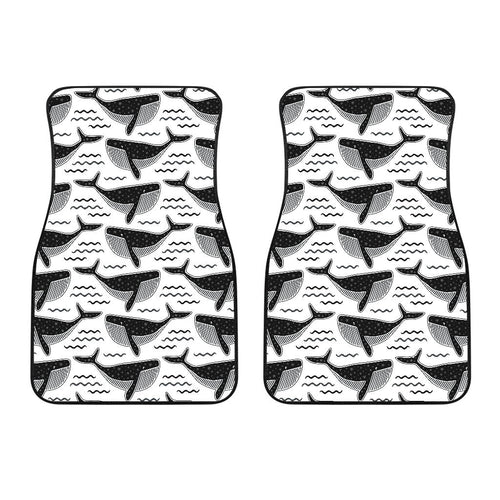 Black Whale Pattern Front Car Mats