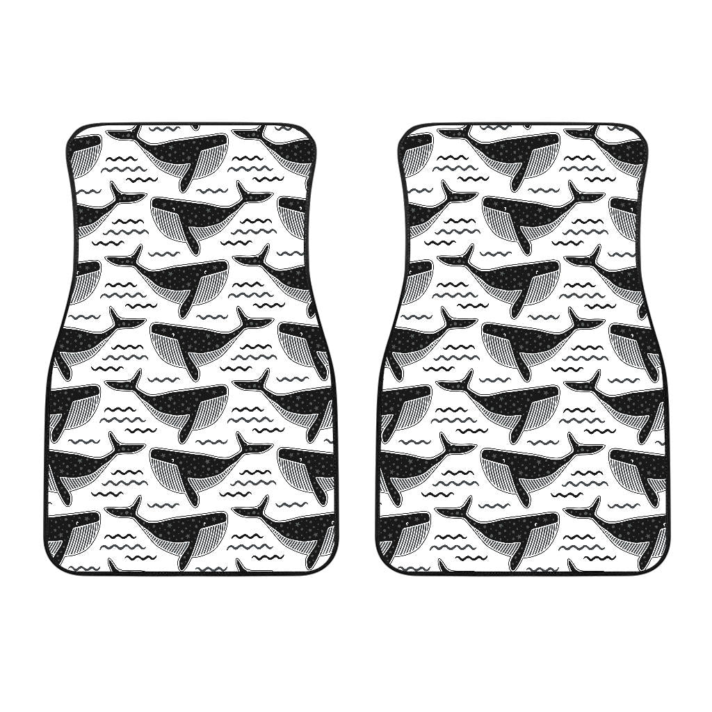 Black Whale Pattern Front Car Mats