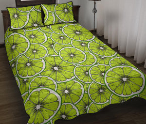 Slices of Lime design pattern Quilt Bed Set