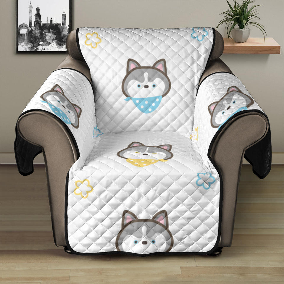 Cute Siberian Husky pattern Recliner Cover Protector