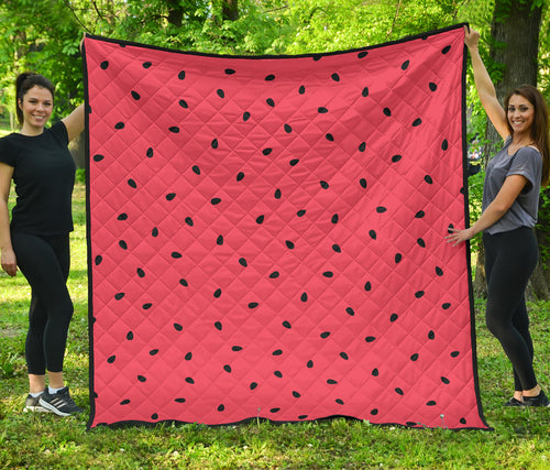 Watermelon Texture Background Premium Quilt