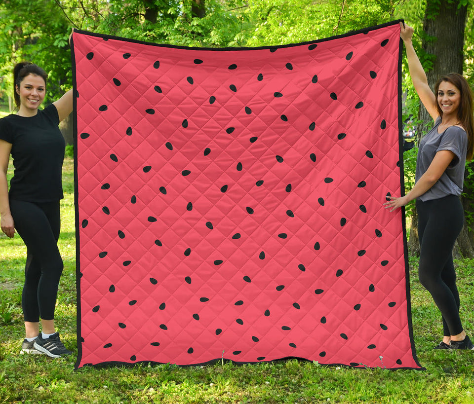 Watermelon Texture Background Premium Quilt