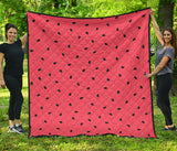 Watermelon Texture Background Premium Quilt