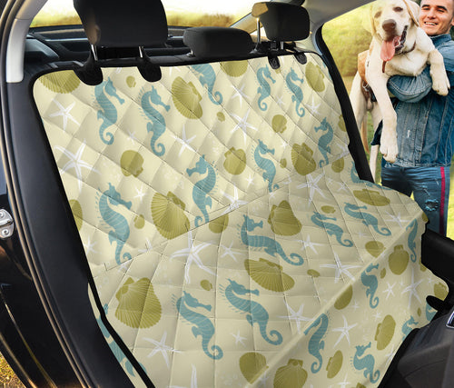 Seahorse Shell Starfish Pattern Background Dog Car Seat Covers