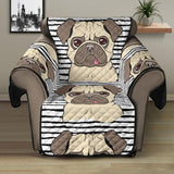Happy pug pattern Recliner Cover Protector