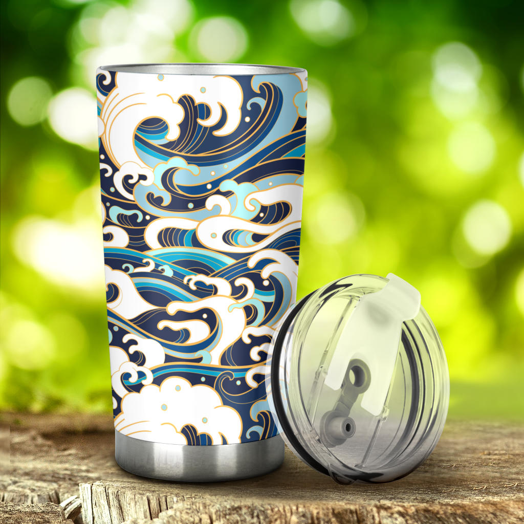 Japanese Wave Pattern Tumbler