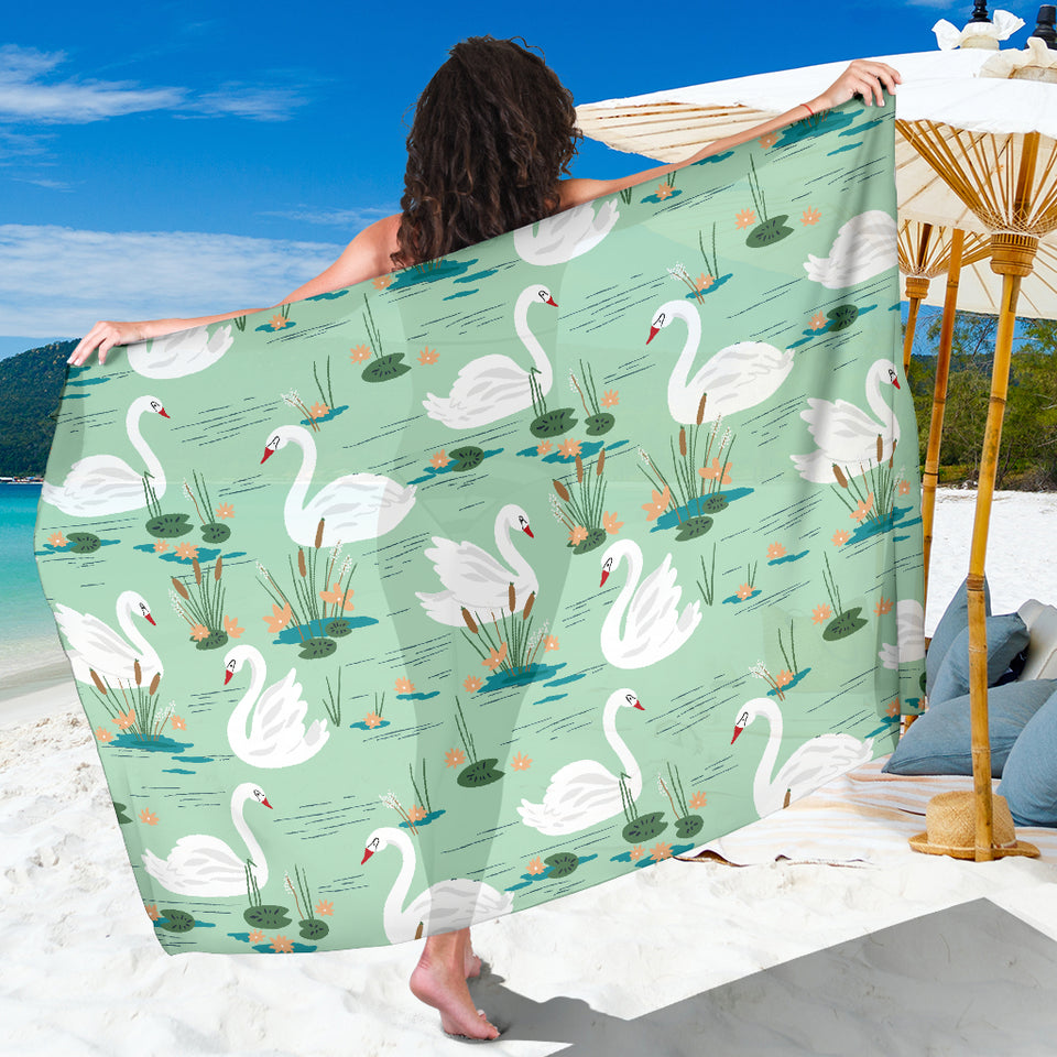 White Swan Lake Pattern Sarong