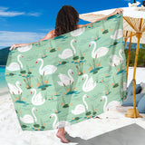 White Swan Lake Pattern Sarong