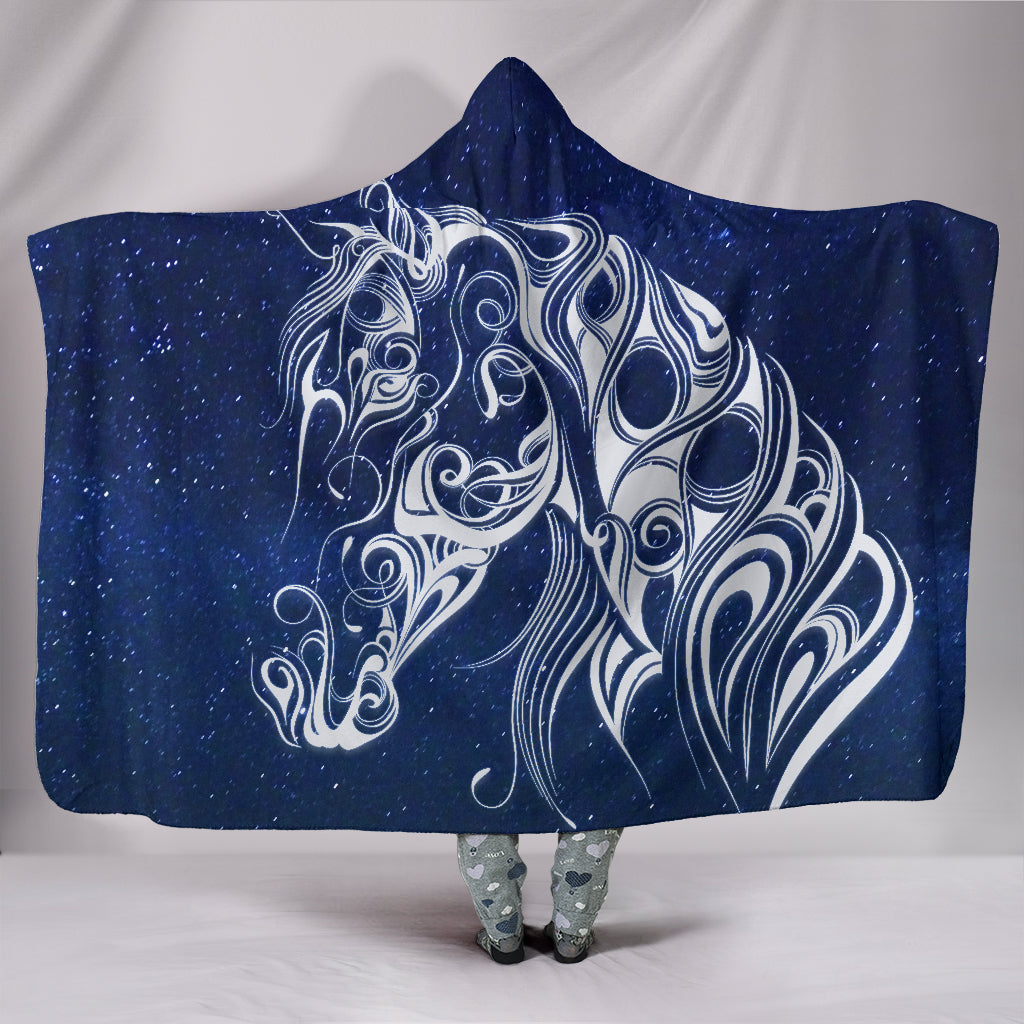 Night Horse Ii Hooded Blanket