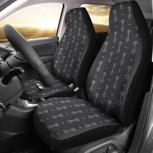 Engine Piston Black Background Pattern Print Design 02 Universal Fit Car Seat Covers