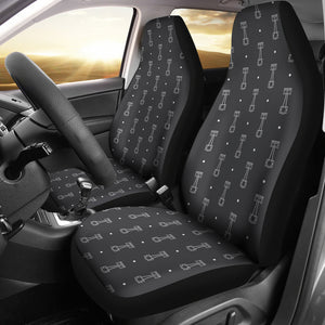 Engine Piston Black Background Pattern Print Design 02 Universal Fit Car Seat Covers
