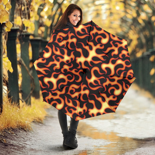 Fire Flame Dark Pattern Umbrella