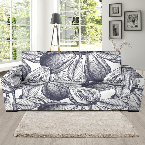 Guava Tropical Hand Drawn Pattern Sofa Slipcover