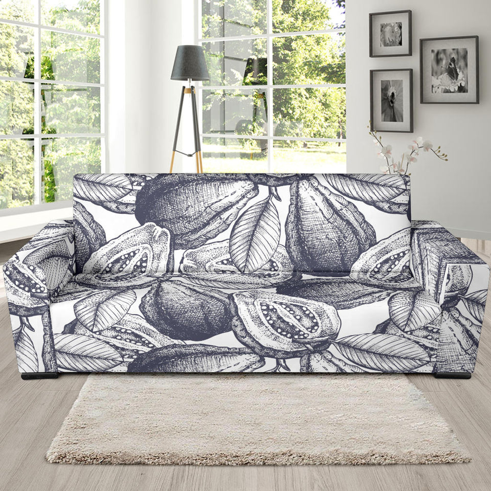 Guava Tropical Hand Drawn Pattern Sofa Slipcover