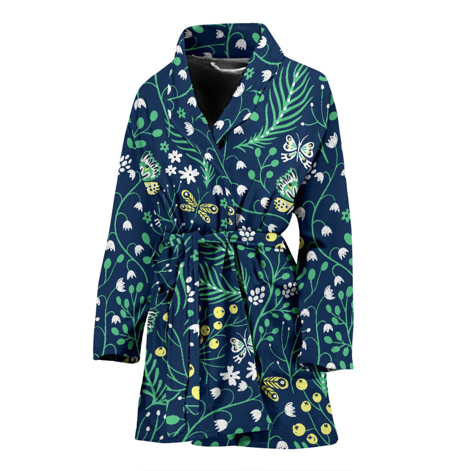 Butterfly Leaves Pattern Women'S Bathrobe